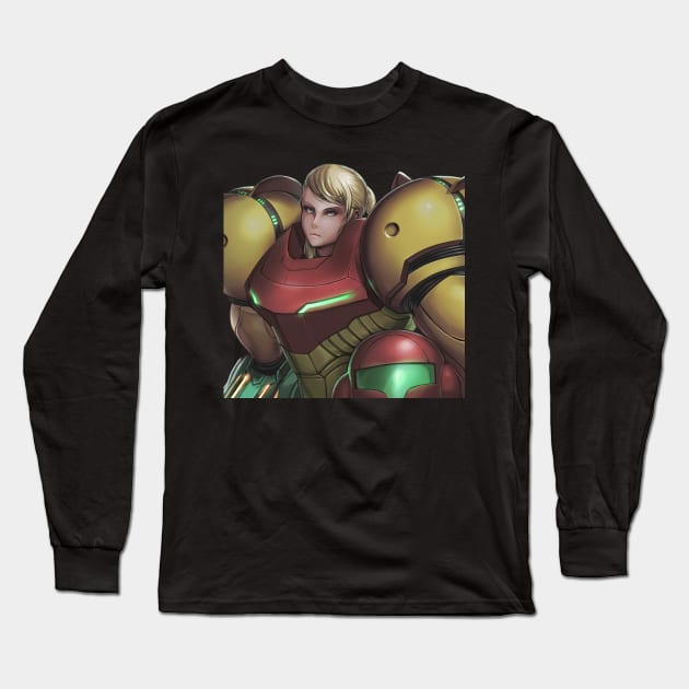 Metroid Prime Samus Long Sleeve T-Shirt by hybridmink